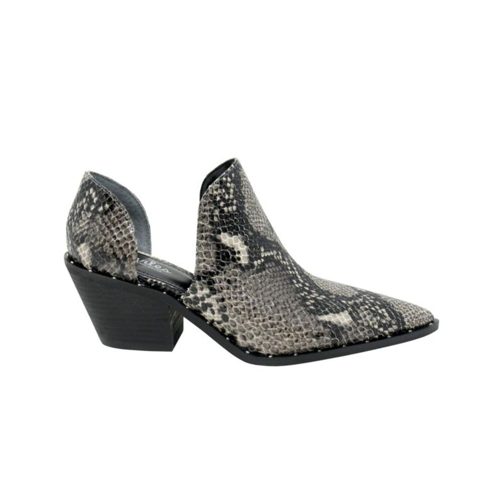 CHARLES BY CHARLES DAVID Womens Gray Snakeskin  Parson Slip On Booties 9 M